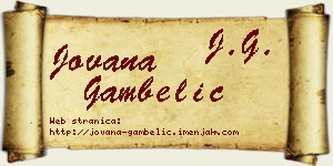 Jovana Gambelić vizit kartica